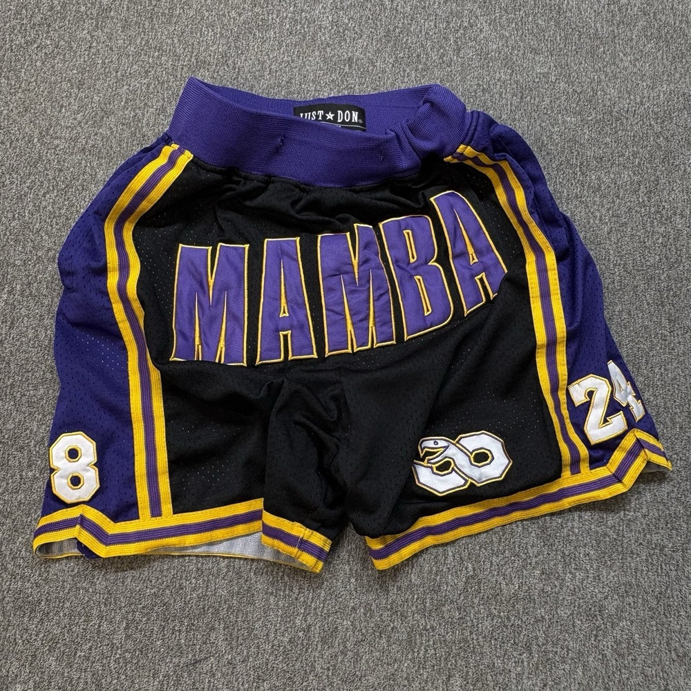 Just Don‎ Shorts Men's S Kobe Bryant Mamba Purple Black Lakers Basketball USA